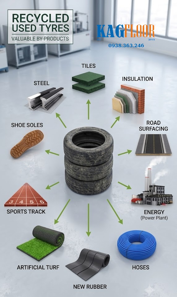 Ứng dụng của bột cao su từ lốp xe tái chế