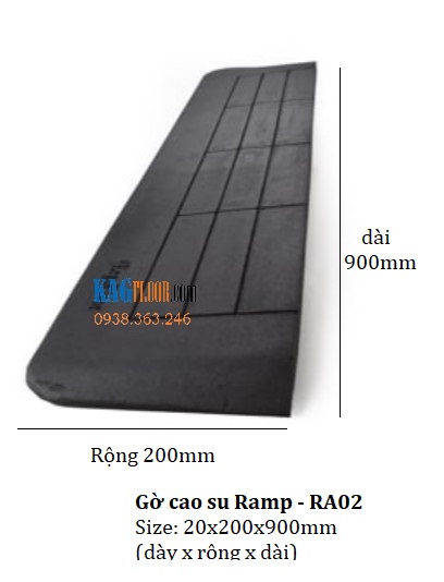 Cao su kê bậc thềm RAMP- RA02- 20X200X900MM