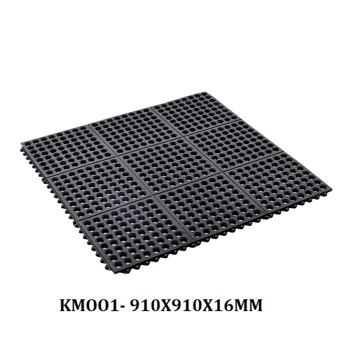 Rubber mat with large drain holes
