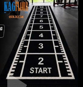 Thảm cỏ lót phòng gym in hình kích thước 10.2m x 1.2m
