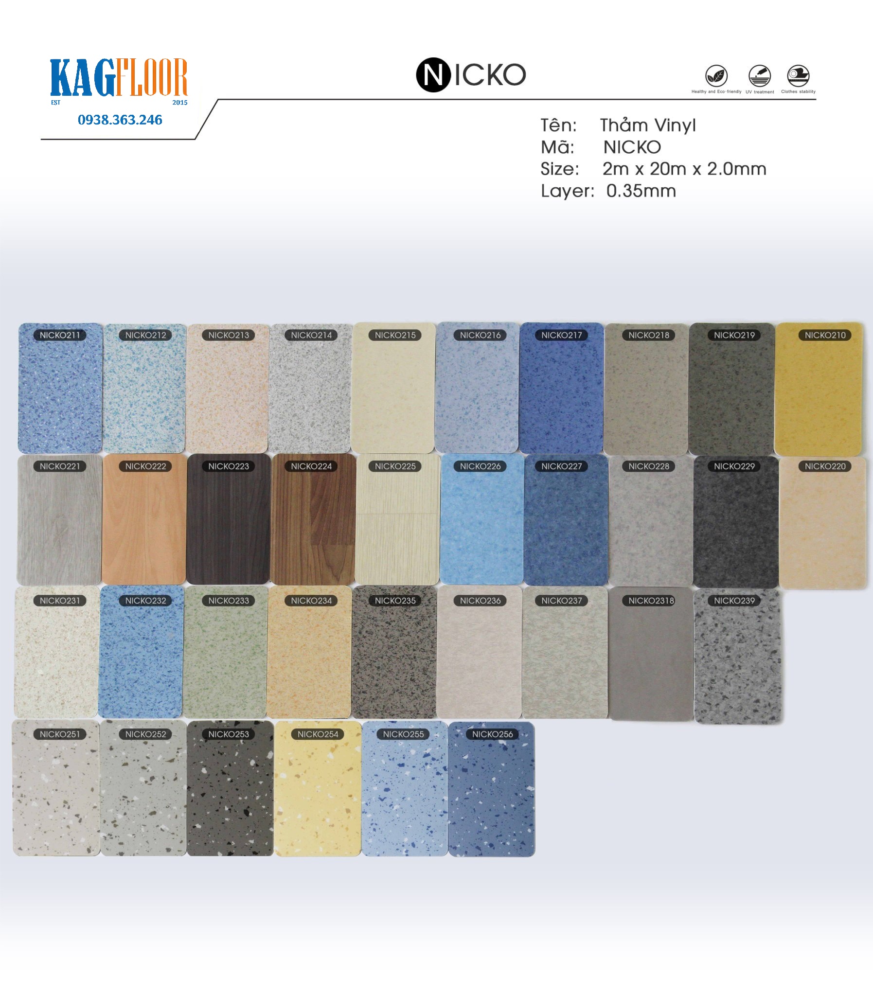 Vinyl kháng khuẩn Nicko