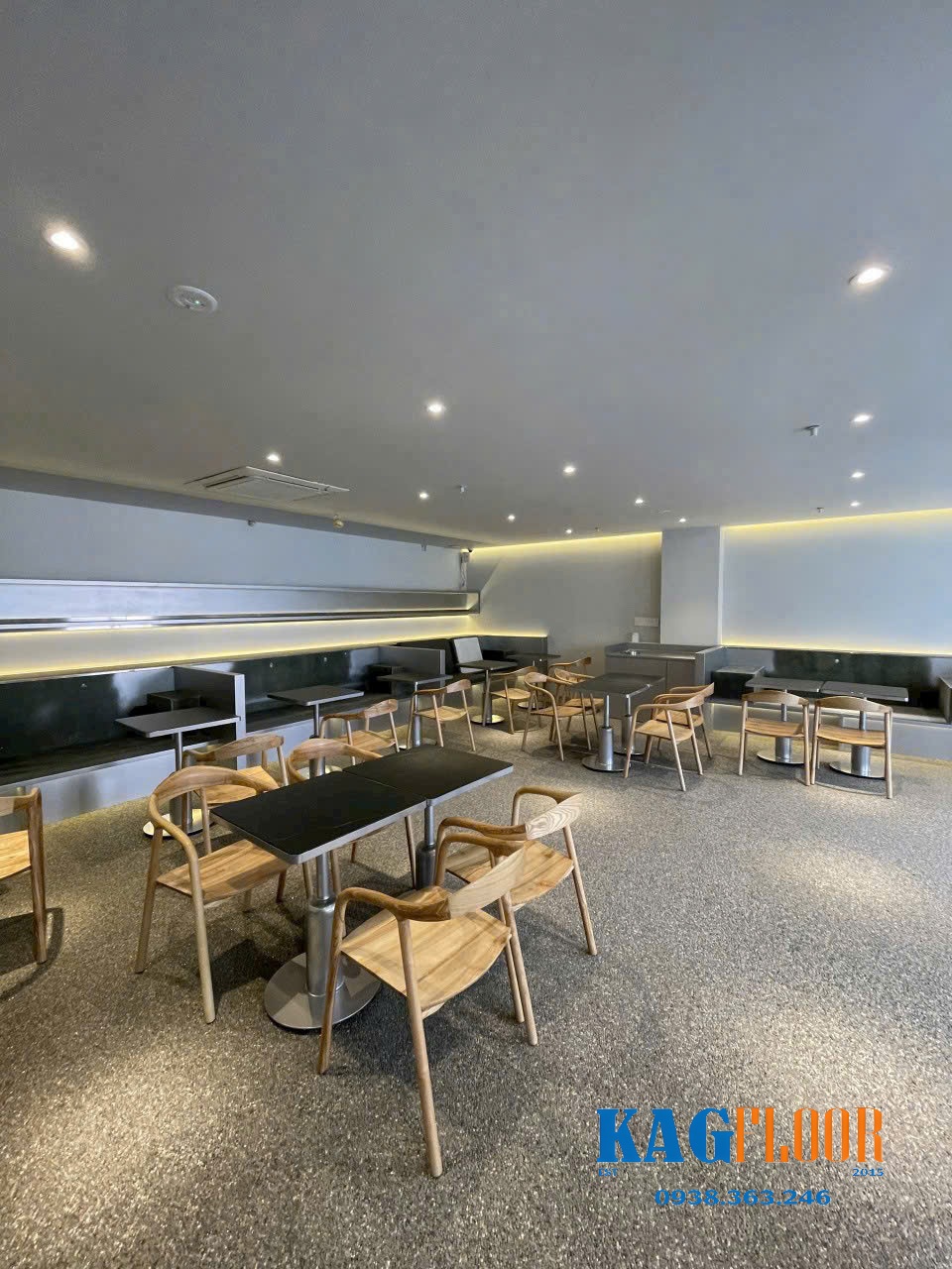 Sàn sỏi cho quán cafe