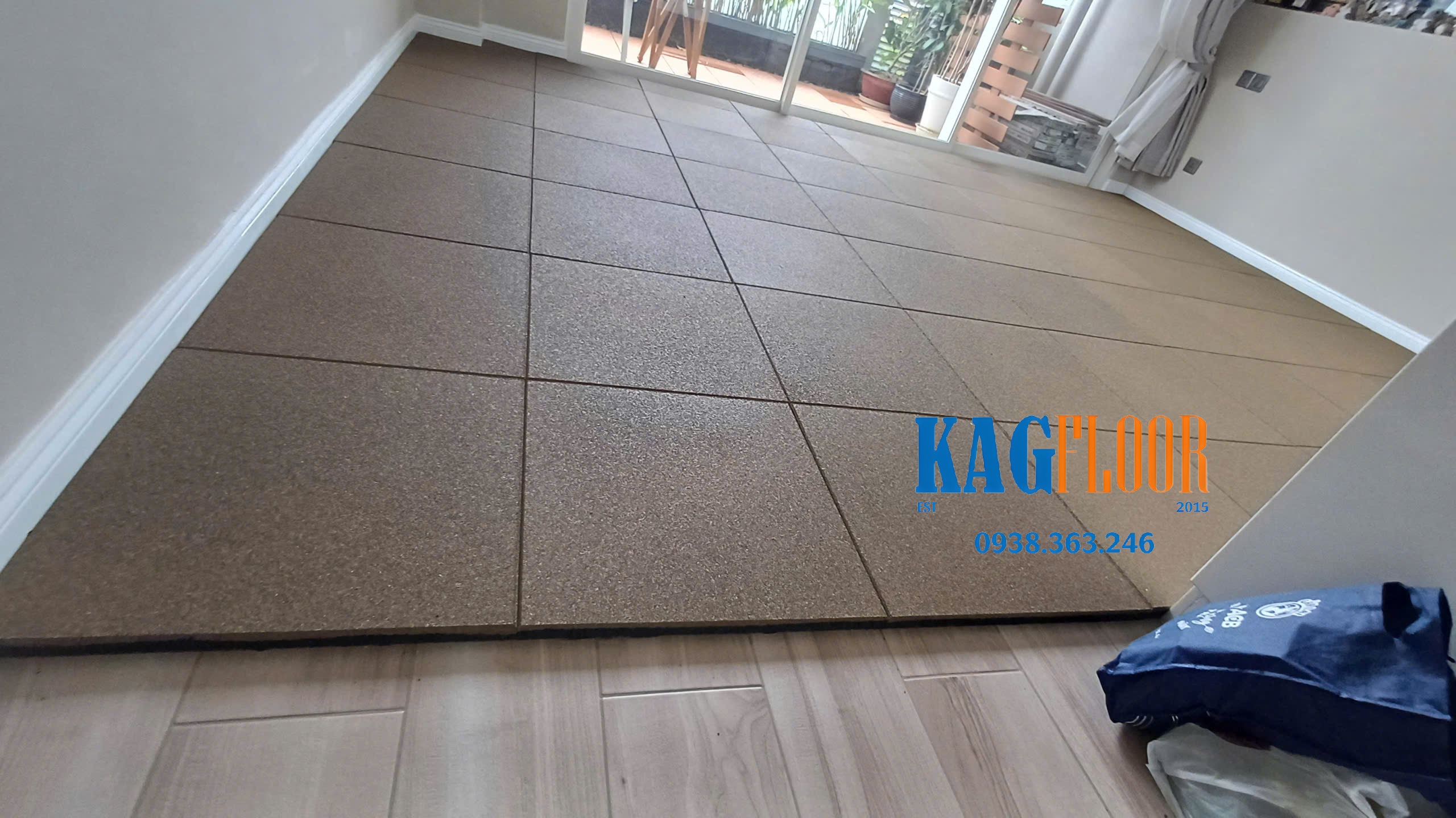 Gạch cao su Ergotile Quad 500x500x25mm C1 Sand vàng cát